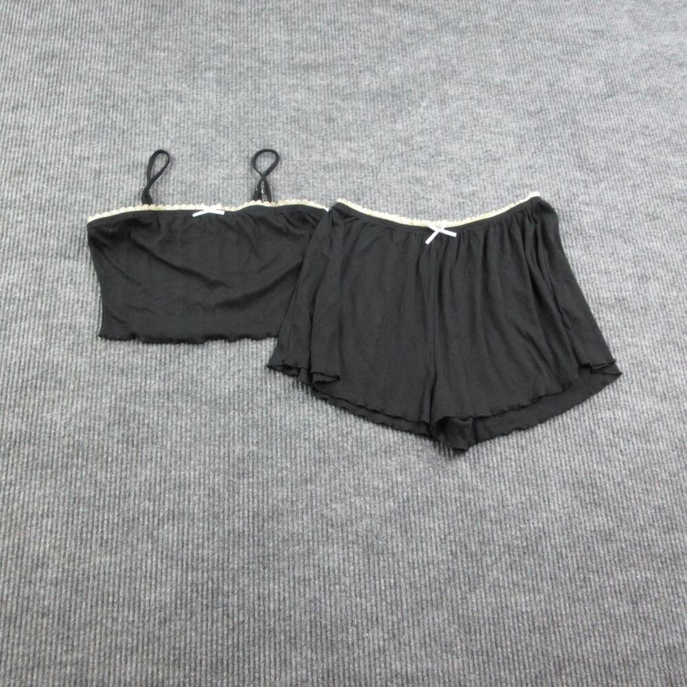 Cupshe Cami Tank Shorts Set Womens M Black Jersey Adjustable Strap Elastic NWT